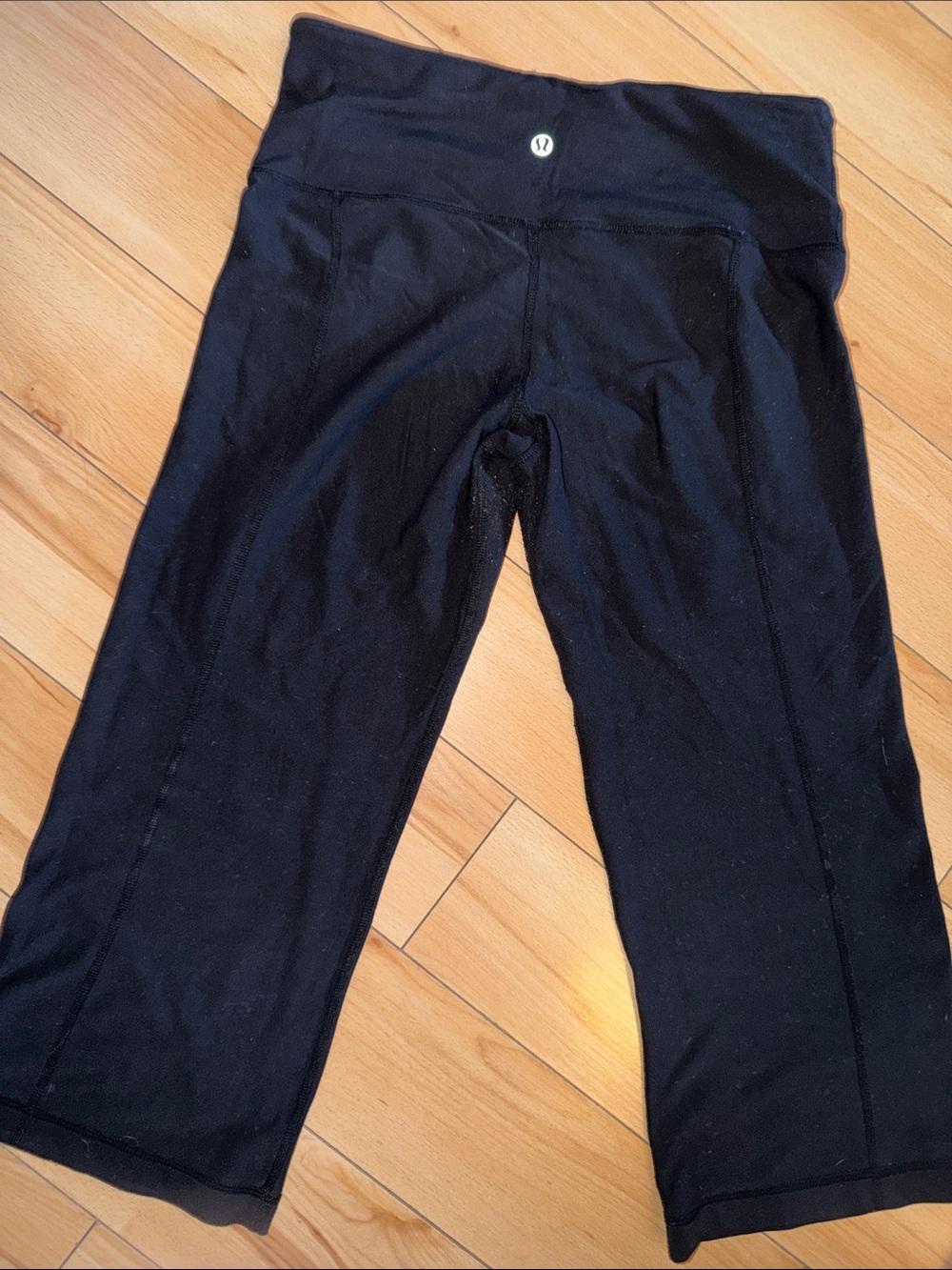 lululemon athletica Black Girls' Cropped Performance Leggings(reversible)